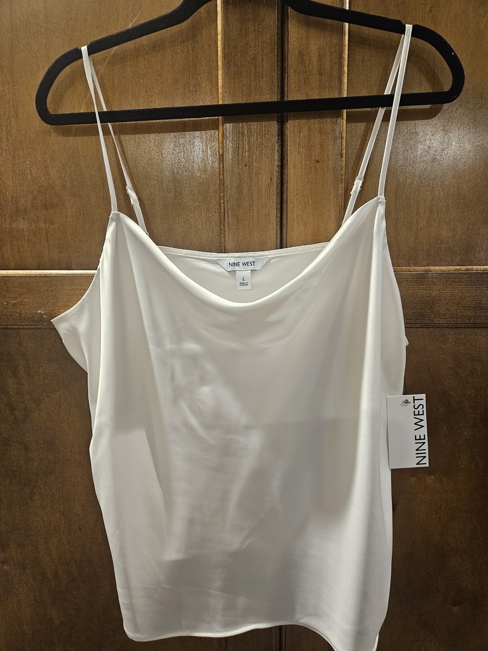 Nine West Ivory Satin Cowl Neck Camisole